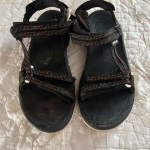 Teva Black Sandals with Colorful Straps
